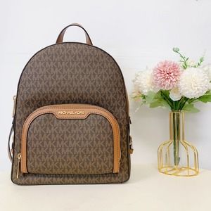 Michael Kors 35S2G8TB2B Jaycee Medium Logo Backpack IN BROWN